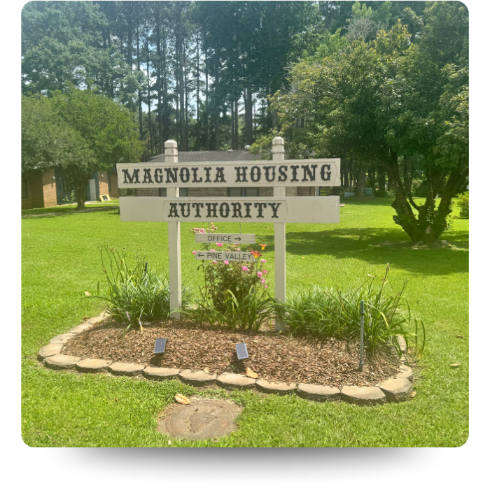 Magnolia Hosing Authority exterior office sign 