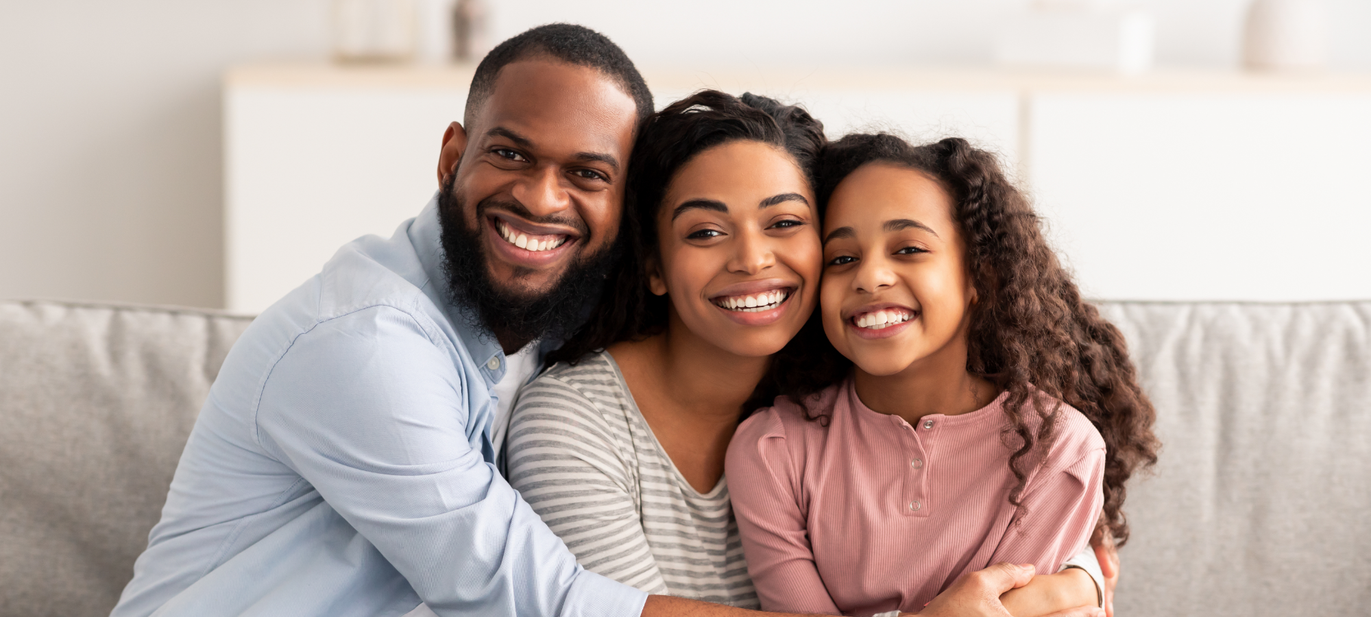 Happy family smiling 